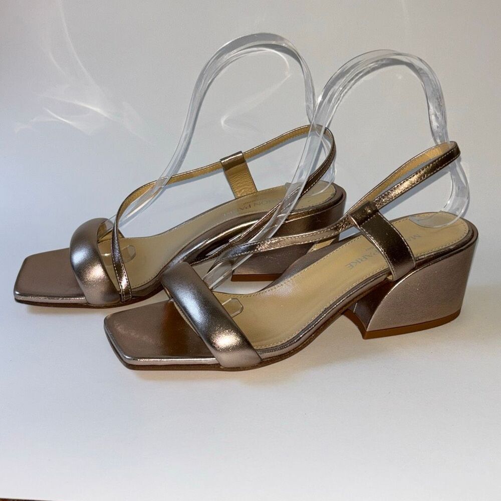 Marion Parke Leather slingback sandal rose gold/metallic pink Sz 38/8 - Picture 3 of 9